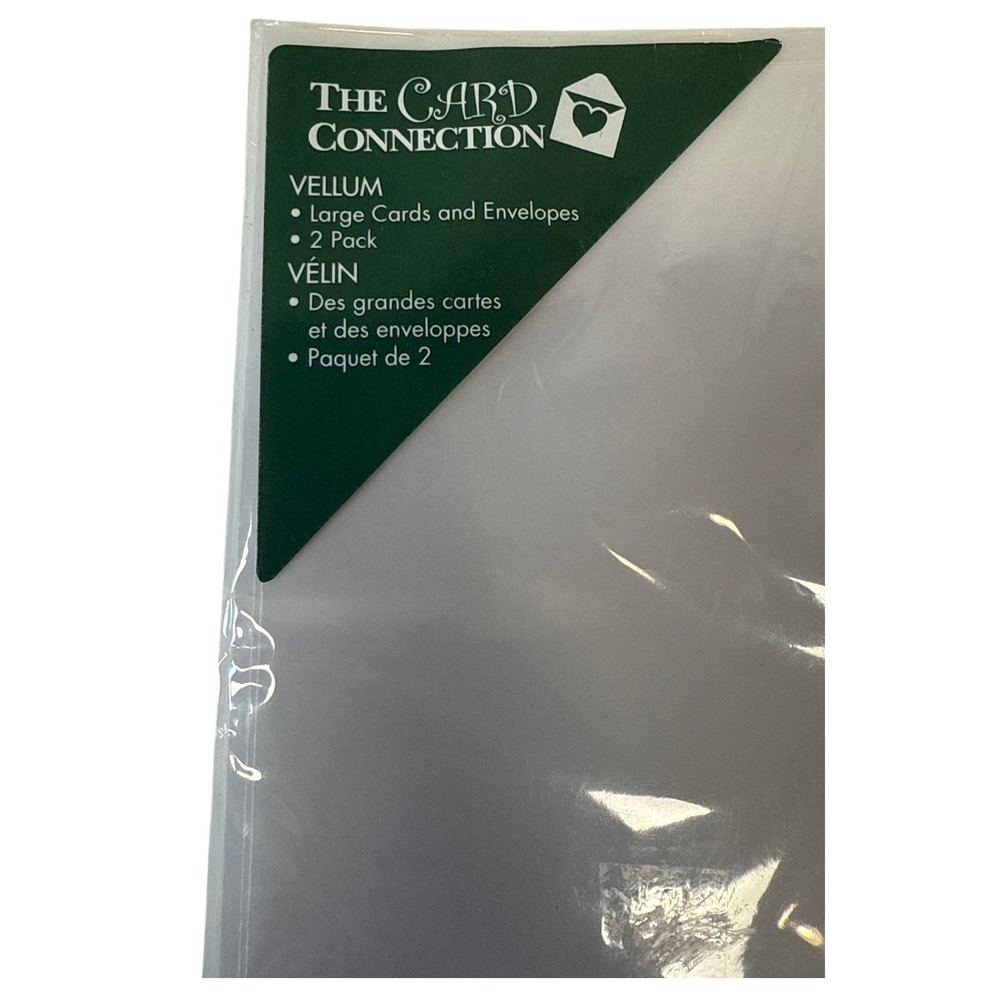 New The Card Connection Vellum Large Cards and Envelopes 2 Pack TCP0067-12 White